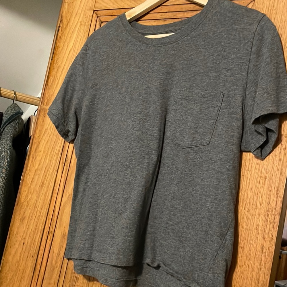 Everlane heather grey cropped tshirt with pocket - like new! Size L